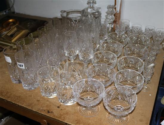 Mixed cut glass suites of glass